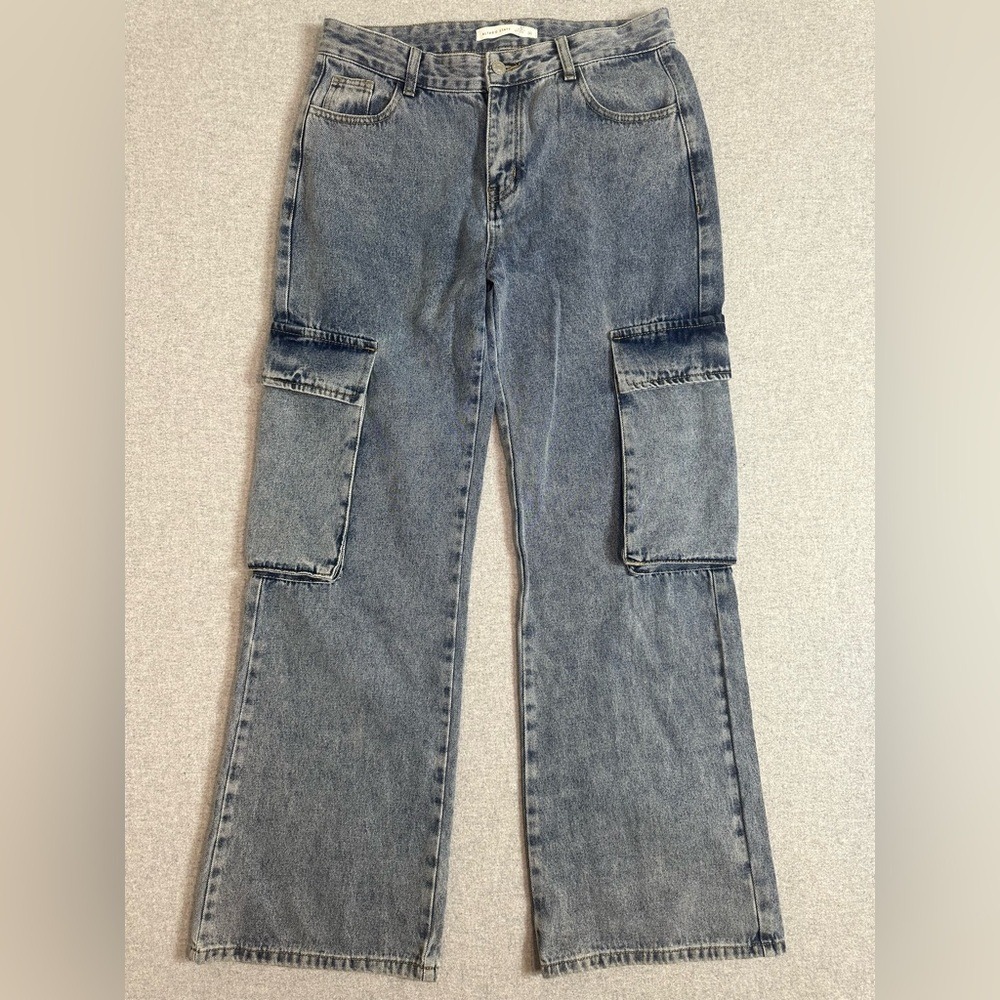 Altard State Cargo Wide Leg Jeans Wms 30 Lightwash High Rise